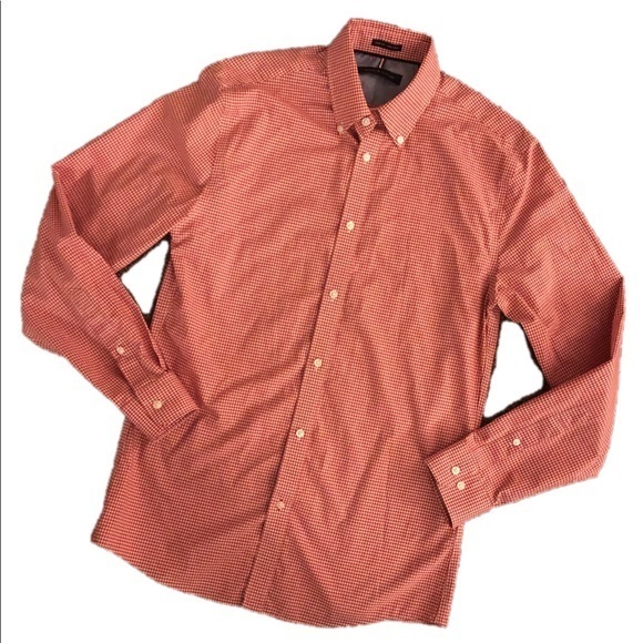 Tommy Hilfiger Other - Men’s red plaid 17x25 Tommy Hilfiger lslim fit button up shirt 14.5